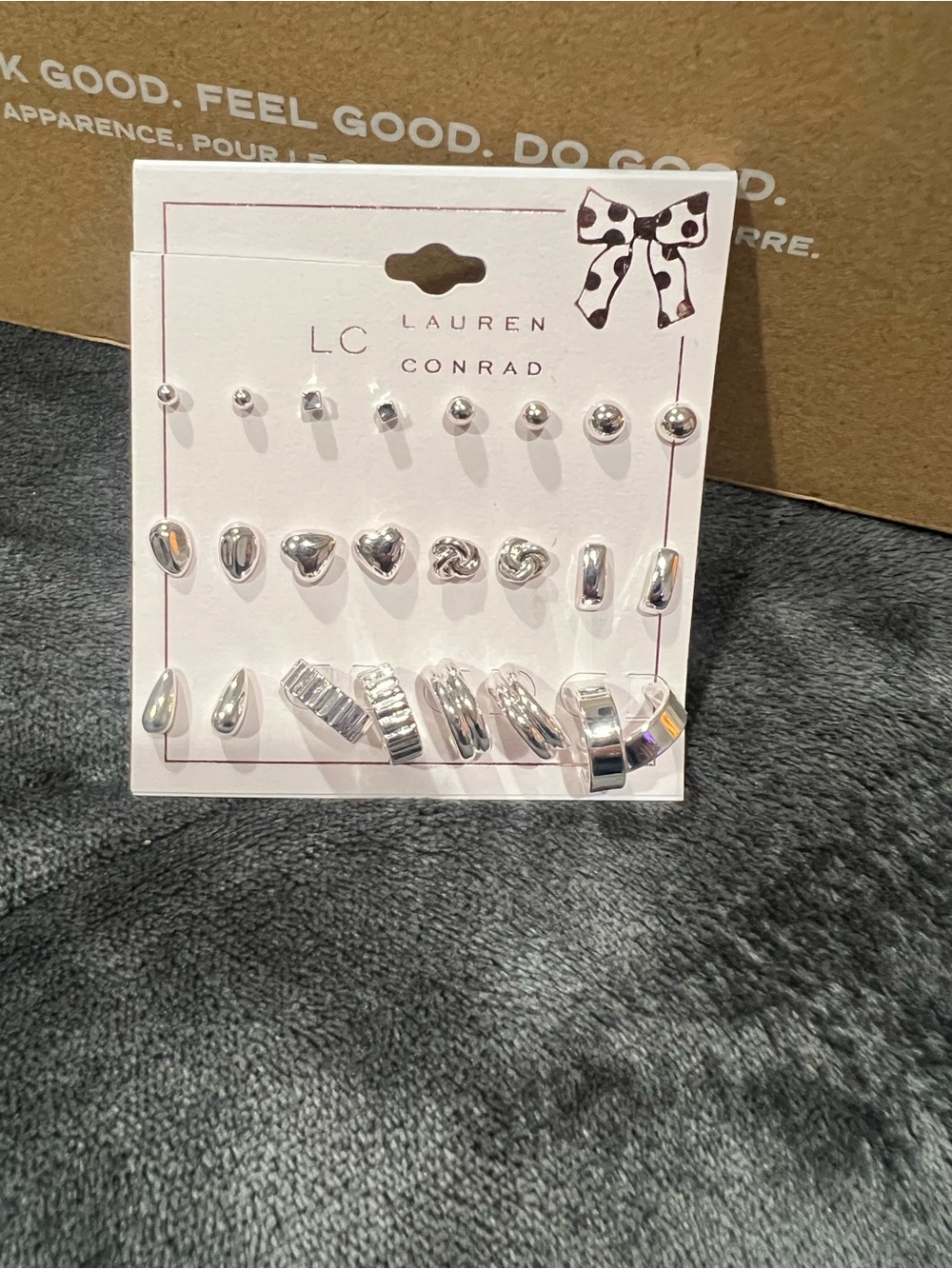 LC Lauren Conrad Silver Multi-Pair Earring Set